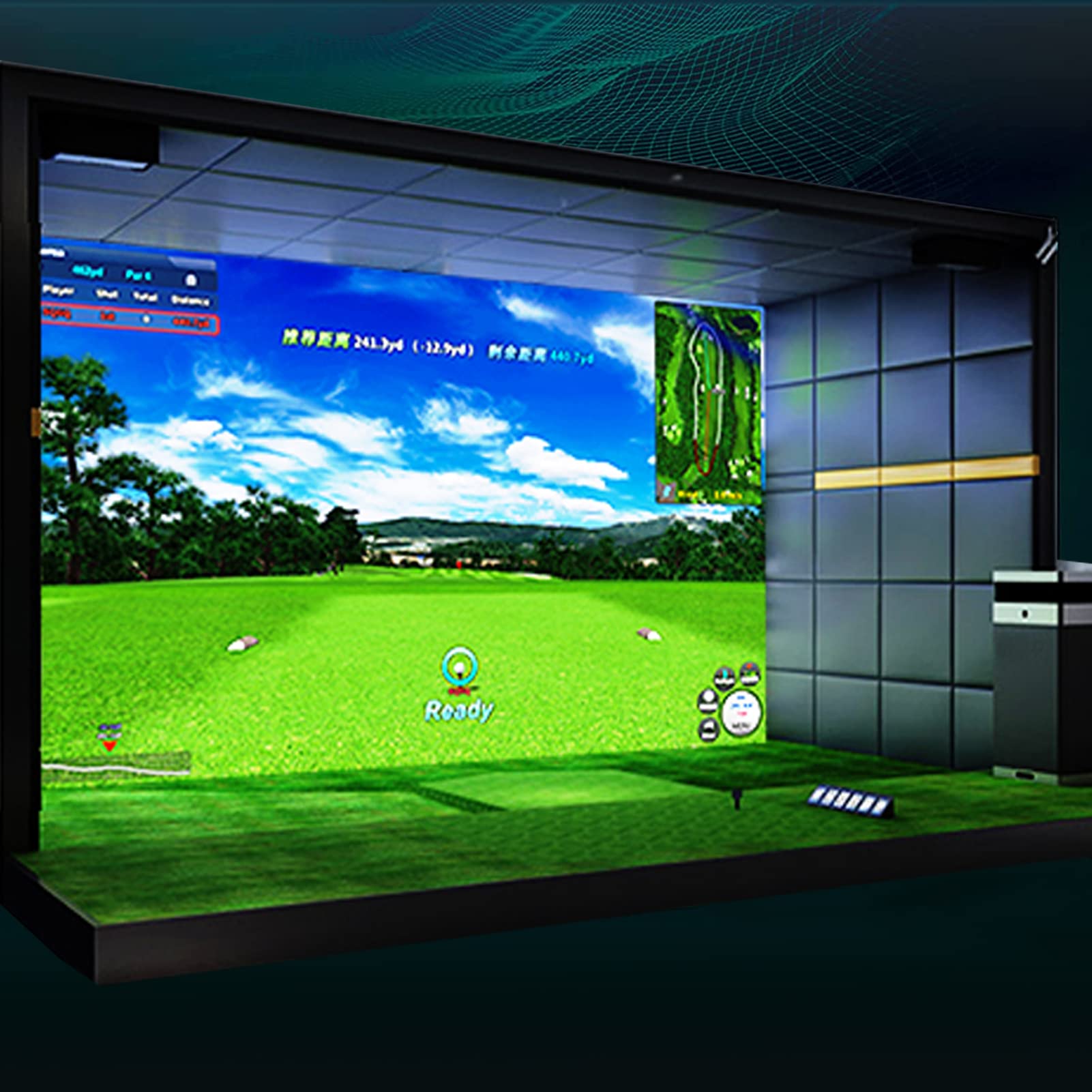 Indoor Golf Simulator Impact Screen;Golf Simulators Projection Screen for Golf Training; Indoor Golf Ball Impact Screen Display Projector (118" * 79", White)