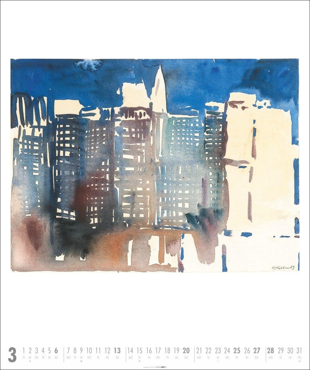 Oskar Koller - In den Straßen Kalender 2027 - In den Straßen: Wunderschöne Aquarelle in einem Kunstkalender im Großformat. Jahres-Wandkalender 2027 für Kunstliebhaber. 46 x 55 cm Hochformat