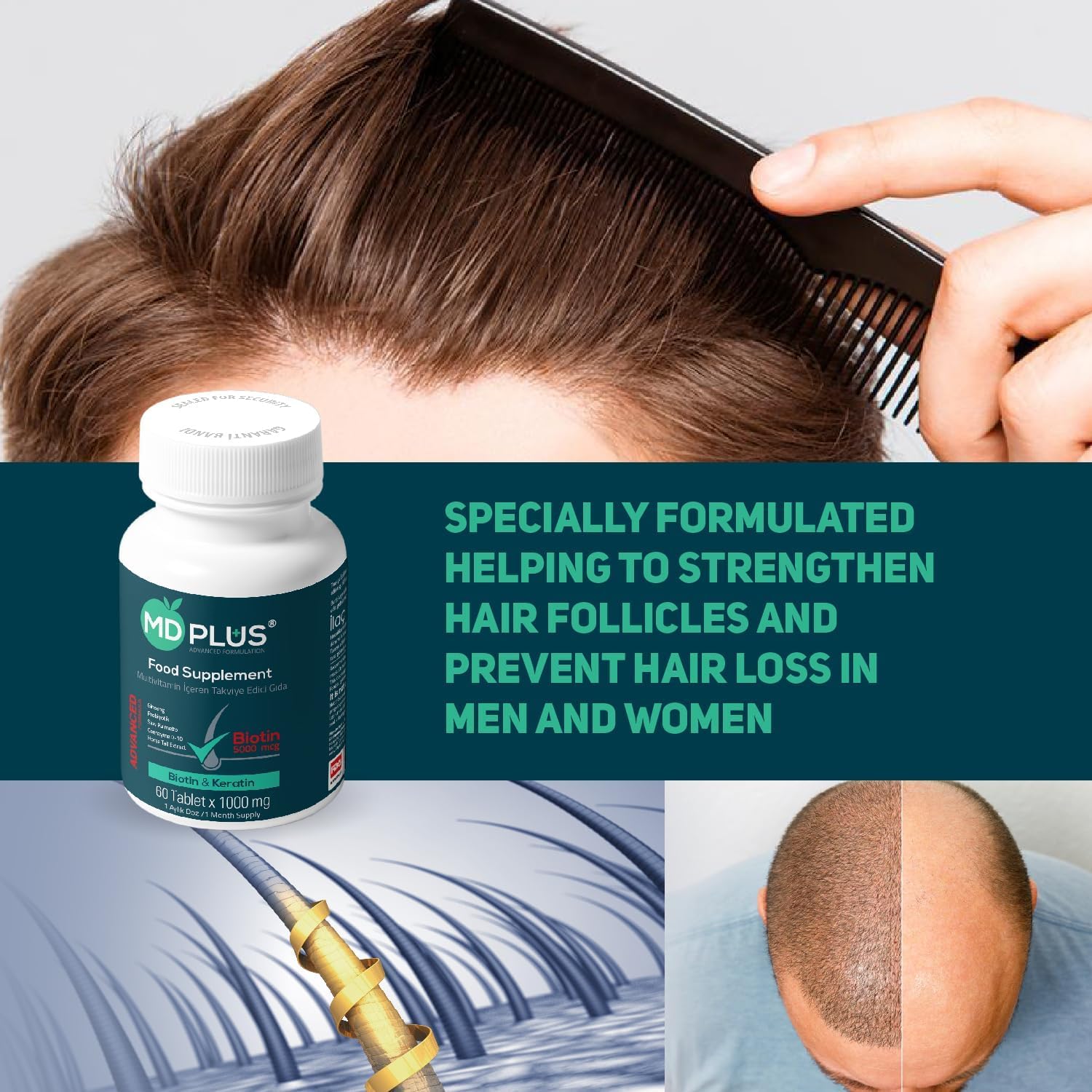 MD Plus Advanced Hair Multivitamin 60 Tablet