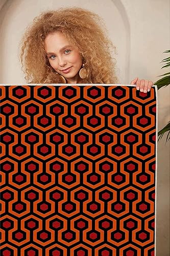 Miniatura 4 de LaModaHome Alfombra antideslizante Alfombra geométrica roja, suave, lavable a máquina, para dormitorio, interior y exterior, alfombra de baño para