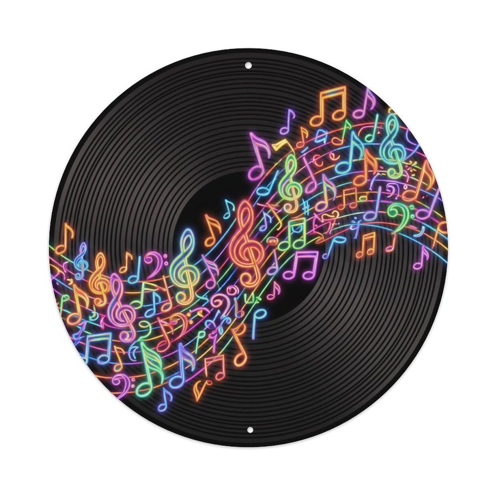 Colorful Music Vinyl Records Amass Color Heap Metal Tin Sign