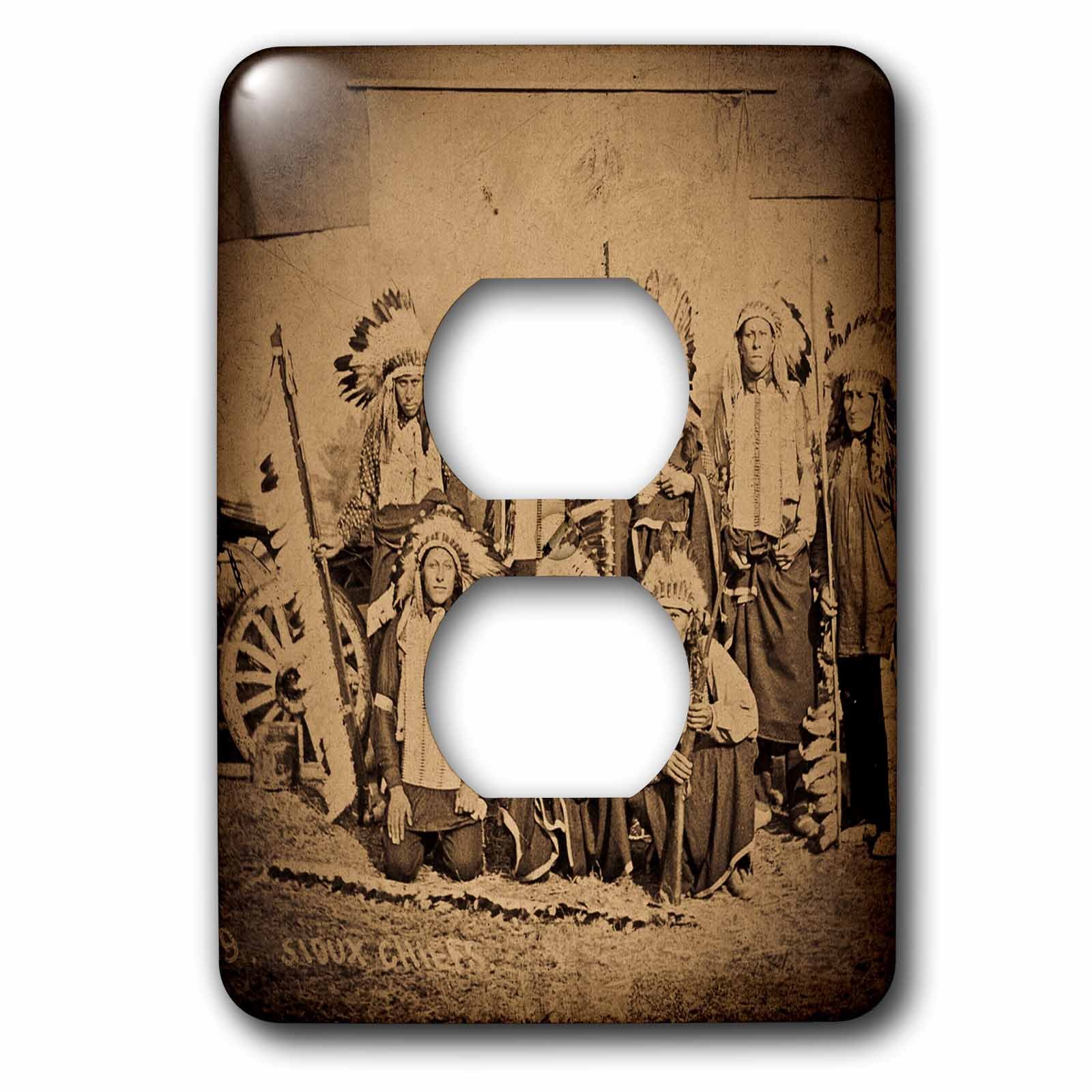 Bouchon de prise 3dRose LSP_97727_6 isolant avec motif Sioux Chiefs 1895