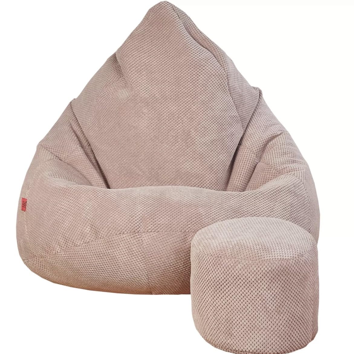 Sitzsack mit Hocker Puderrosa 95x95x120 cm - XXL Sitzsack Erwachsene mit Füllung - Schlafzimmer und Wohnzimmer Möbel - Samt Indoor Sitzsäcke - Bean Bag - Lounge Sessel