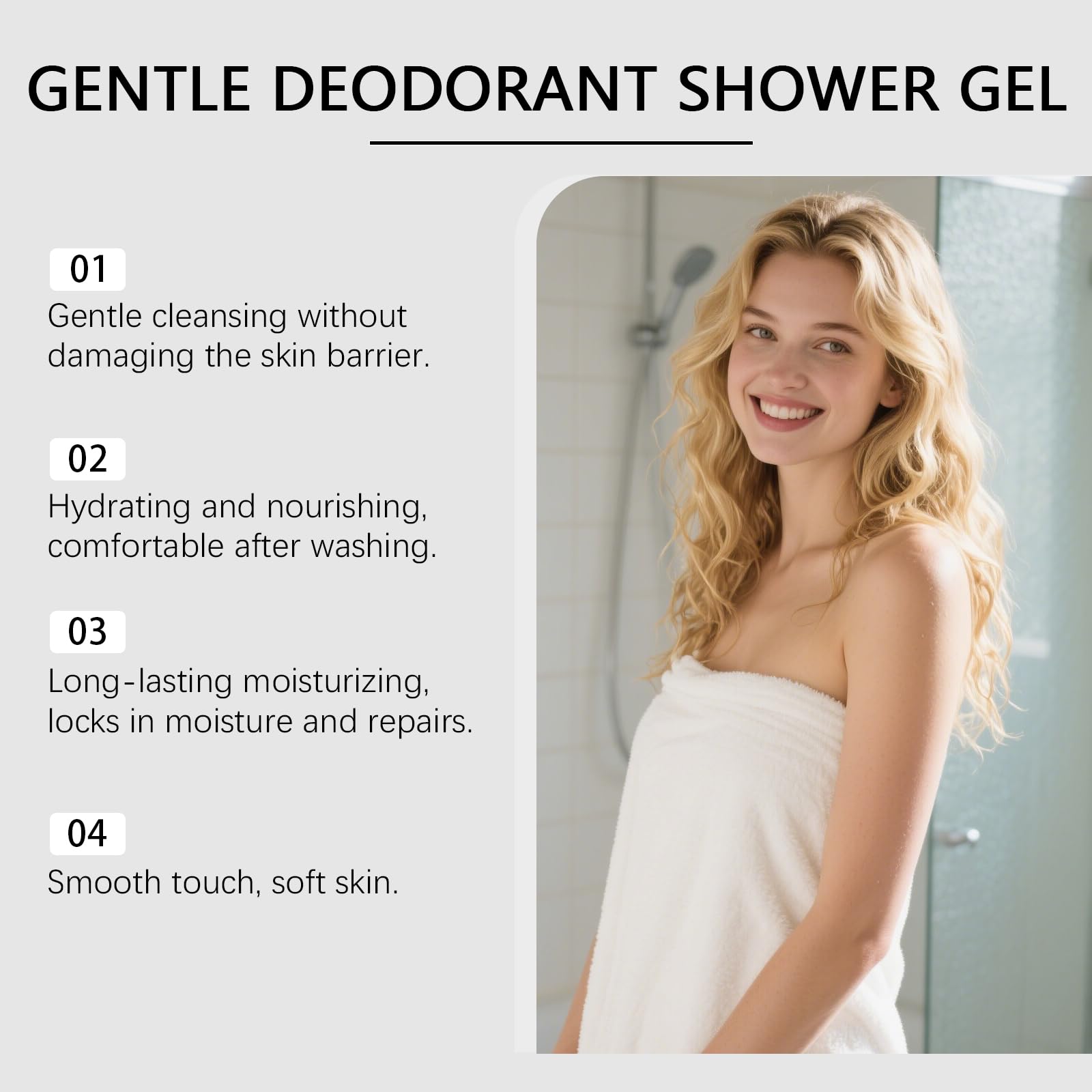 Bagnoschiuma al cachi per combattere i cattivi odori, gel doccia neutralizzante – detergente deodorante per il corpo ad azione detergente profonda, detergente delicato con estratti idratanti. (6pcs)