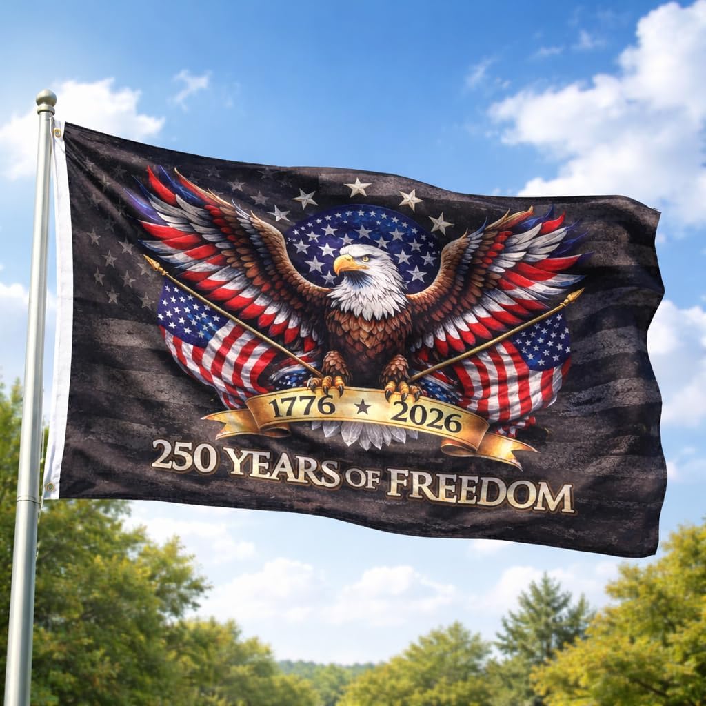 USA 250th Anniversary Flag Double Sided, 3-Layer Heavy Duty Patriotic Flag with Quadruple-Stitched Fly End, Fade Resistant Outdoor American Independence 1776–2026 Celebration Flag - Image 6