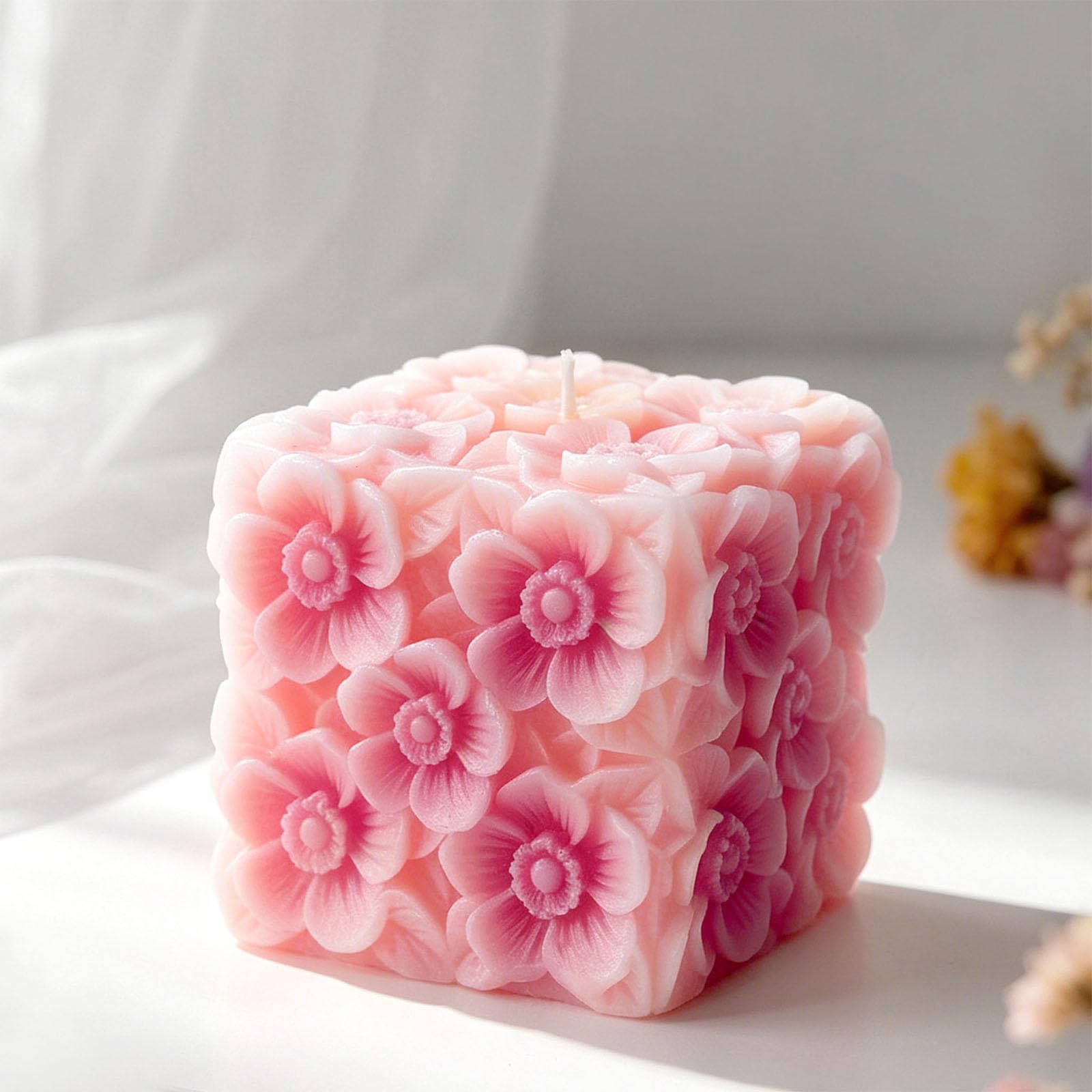Molde de silicona con forma de cesta de flores, molde de silicona para jabón, manualidades, decoración de boda, elastómero fundido de chocolate