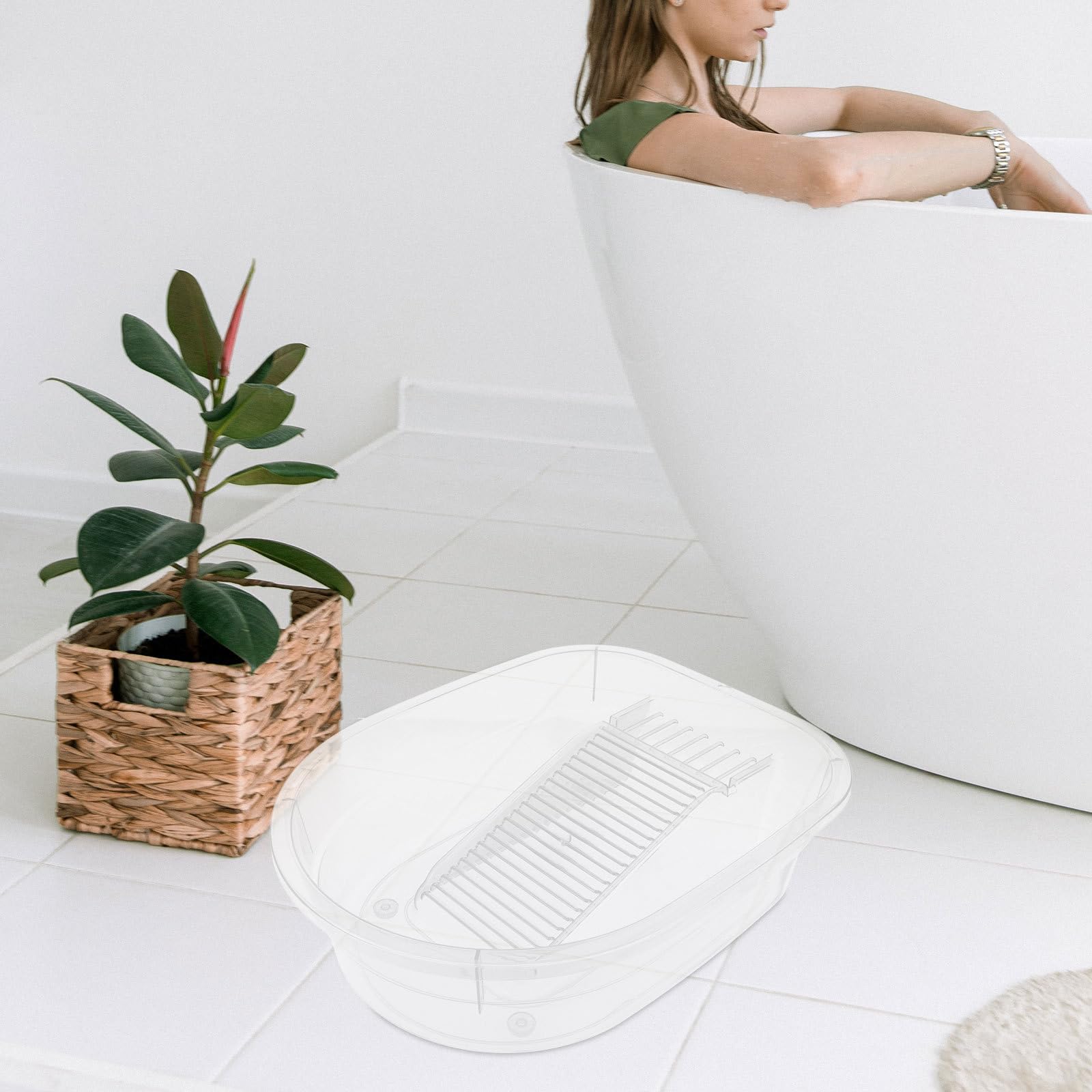 Abaodam Lavabo de Ropa Manual con Tabla para Lavar Ropa de PP Práctico para Uso Hogar y Lavado Interior Adecuado para Bebés