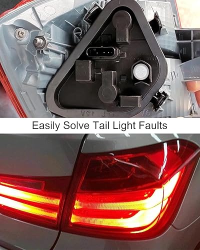 Miniatura 2 de QNHEAY Luces traseras derechas para pasajero, conector de enchufe de panel de enchufe, 3 bombillas aptas para BMW Serie 3 320i 328i 335i 328d