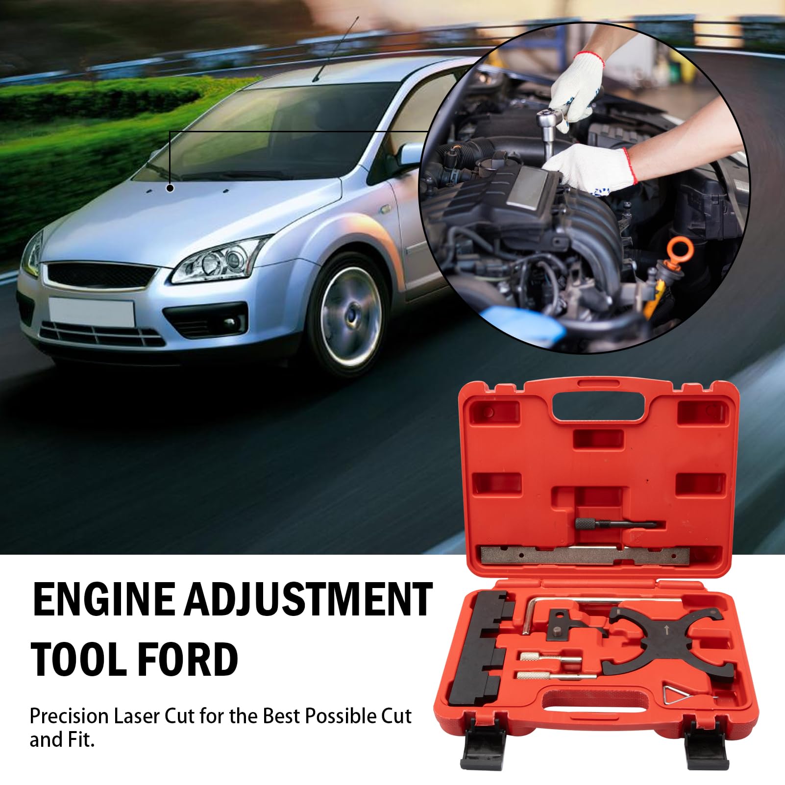 9 Kit Set Messa in Fase Motori per Ford Mazada Volvo 1.4 1.6 1.8 2.0 di/TDCi/TDDi Eco-Boost 1.6 Ti-VCT 1.5/1.6 2.0 TDCi Bisenya Albero Motore Chinghia distribuzione 303-1097 303-735