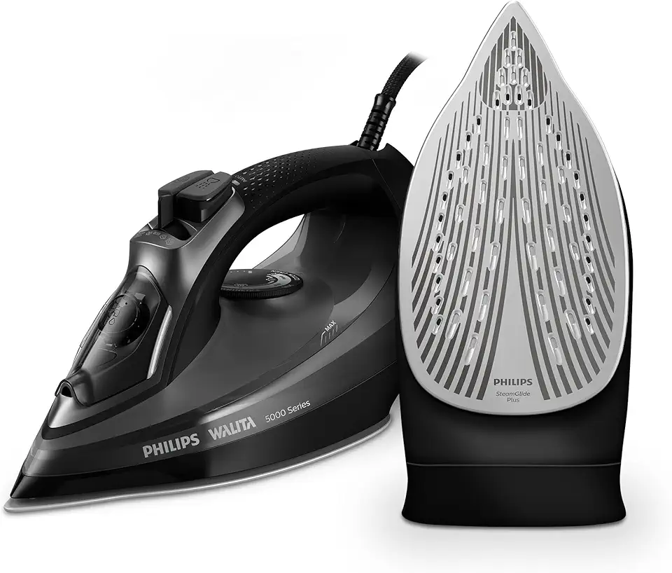 Ferro A Vapor Série 5000 1470W, Philips Walita, Preto, Vapor constante de 25 g/min, Sistema de vapor extra de 180 g, SteamGlide Plus (DST5040/84), 220v
