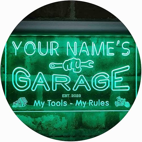 Miniatura 18 de ADVPRO personalizado: tu nombre estación del año, garaje temático, cueva para hombres. Decoración con color LED neón único signo 24 x 16 pulgadas