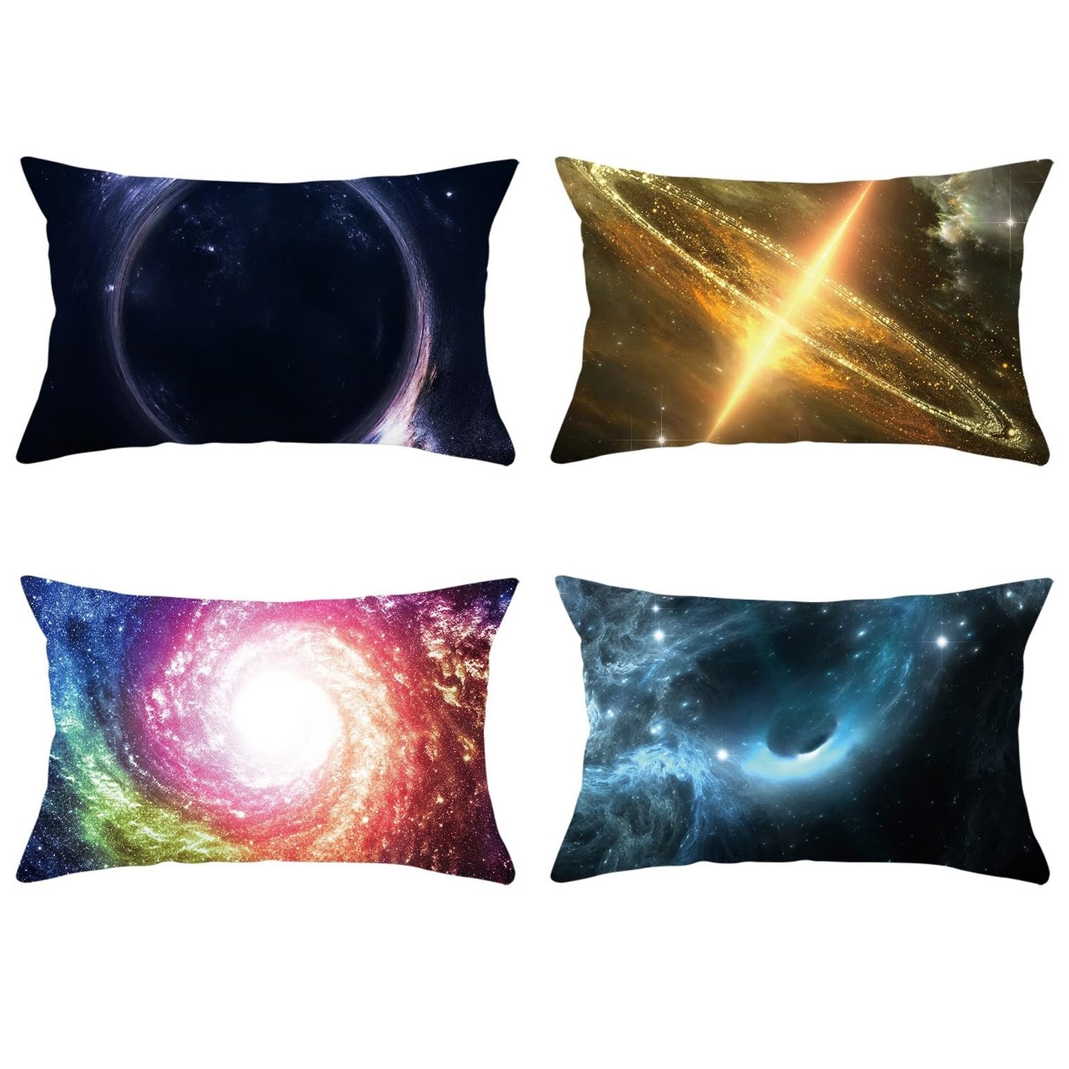 Rénover votre canapé usé avec la taie d'oreiller galaxie l'univers bleu 4Pcs