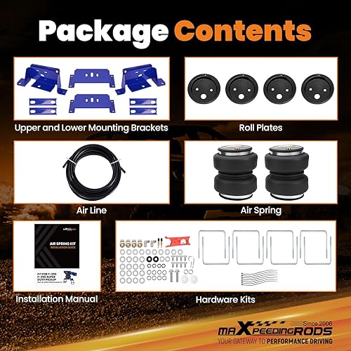 Miniatura 6 de maXpeedingrods Air Suspension Bags Kit 5000 lbs for Ford F250 F350 4WD RWD 1999-2007 Trucks Only with Gooseneck Hitch 1105 / 1199R