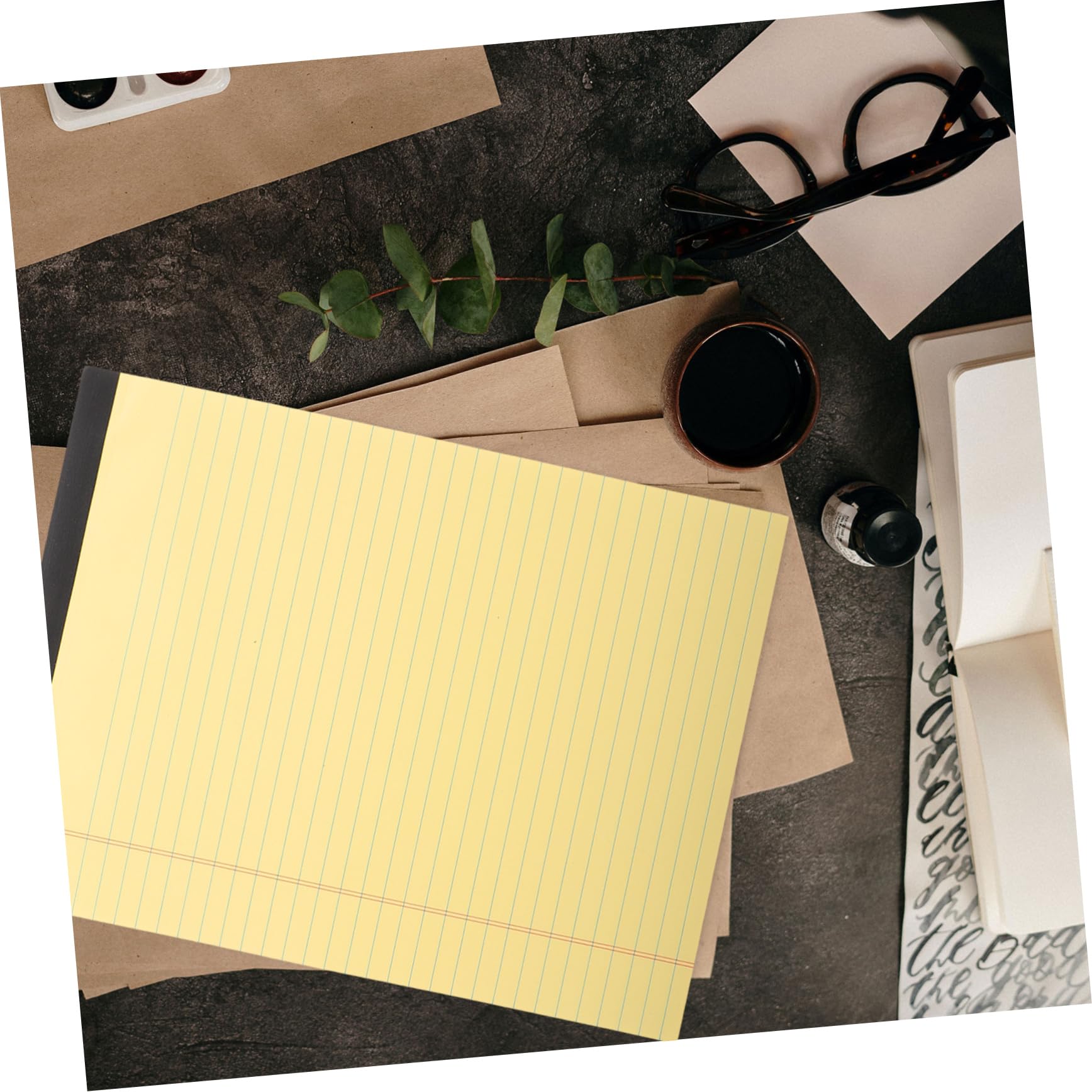 Blocco Appunti a Strappi A4 Giallo 6 Pezzi, Pagine Rigate | Layout a Sezioni, Carta Pasta di Legno, per Lavoro e Studio, Formato 214×295mm