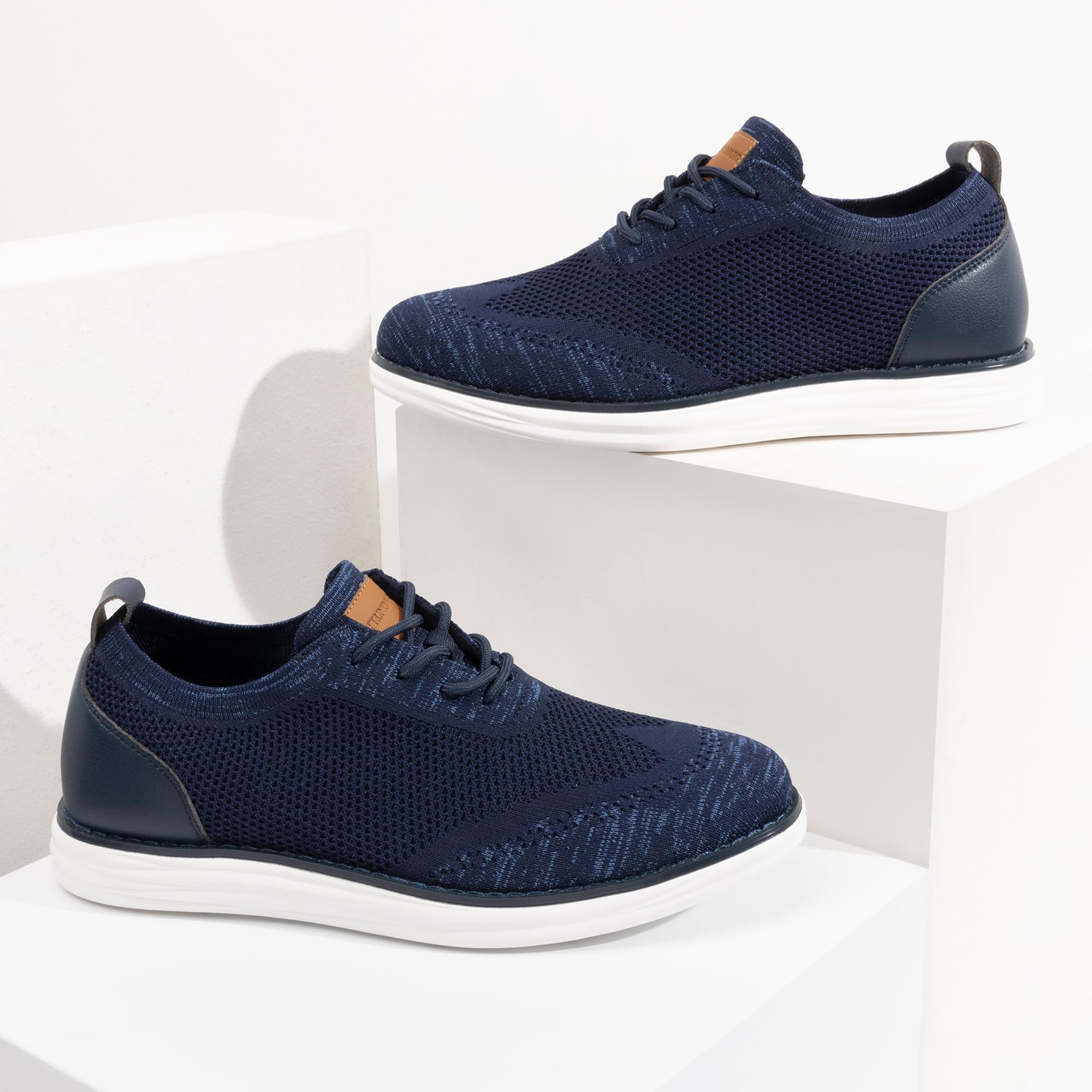 Bruno Marc Zapatos de Cordones Transpirables Zapatillas de Vestir Oxfords Clásico Formales Derby para Hombre Verano Casuales,Size 47,Azul Claro,GRAND-02