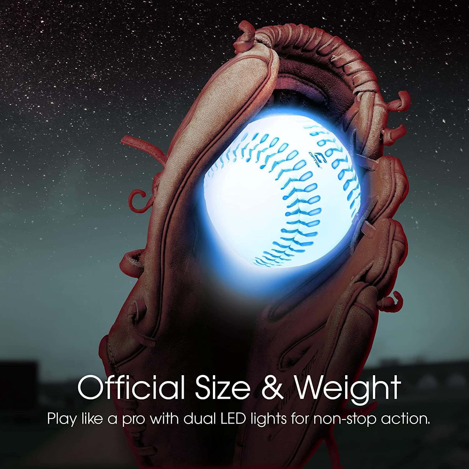 Cipton Baseball, Light Up Baseball, Glow in The Dark Baseball, Light Switch to Turn on Baseball Lights, Official Size and Weight Baseball, 6 Color Light Up Options