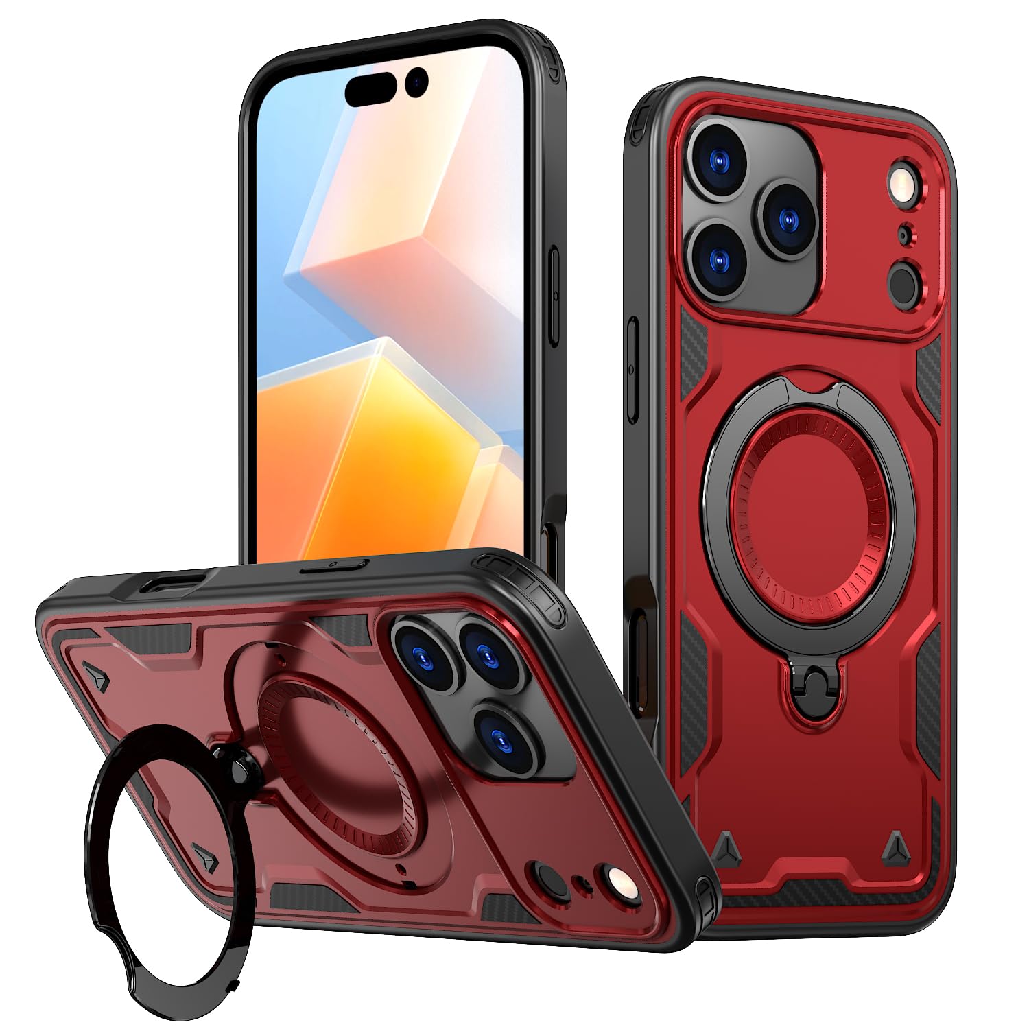 Coque Armure iPhone 17 Pro Max Rouge pour Éviter les Chocs et Bris d'Écran - 7