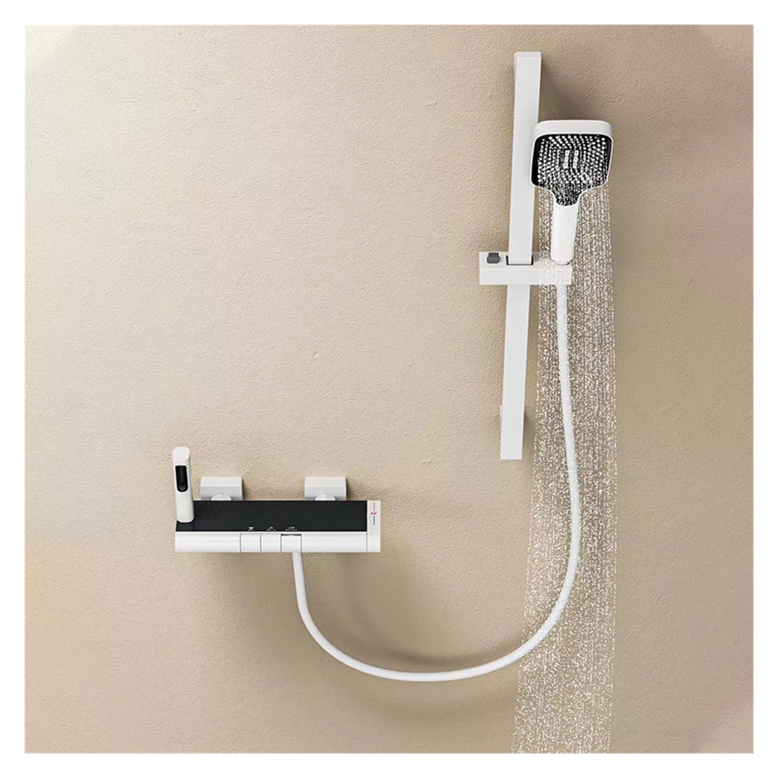 Mitigeur d'eau chaude et froide en cuivre avec colonne de douche blanche haut de gamme