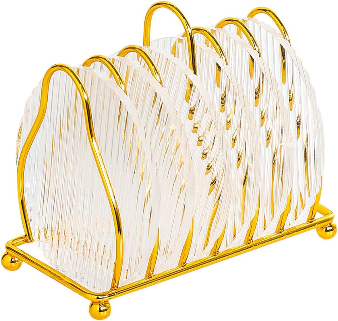 Classy Clear Acrylic Coasters for Drinks Set of 6 with