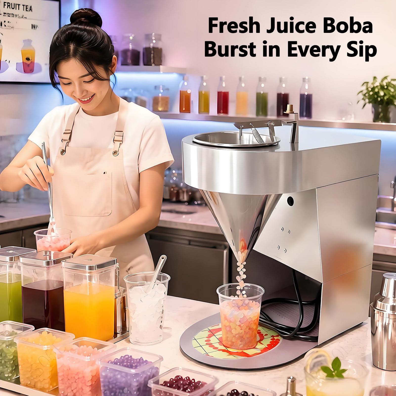 Maszyna Do Produkcji Kulek Popping Boba I Perełek Z Tapioki Do Bubble Tea – Urządzenie Z Regulacją Rozmiaru I Prędkości, Idealne Do Bubble Tea, Smoothie, Mrożonych Jogurtów I Deserów