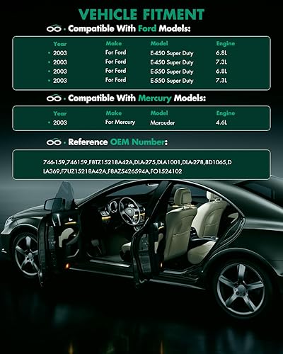Miniatura 3 de SCITOO 746-159 Actuadores eléctricos para cerradura de puerta delantera/trasera derecha/izquierda de repuesto para 1992-2003 para Ford Crown