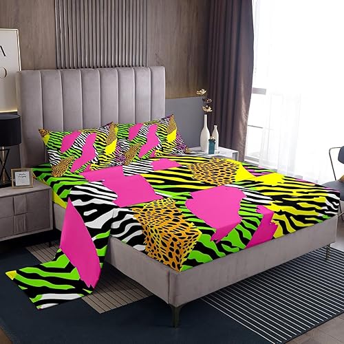 Miniatura 13 de Erosebridal Juego de sábanas de hojas de cannabis, diseño de girasol, tamaño matrimonial para niños y adolescentes, sábana bajera ajustable botánica