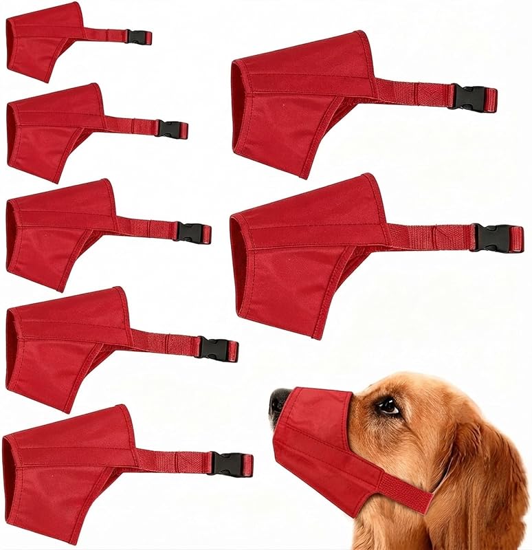 Focinheira para Cães em Tecido Oxford Ajustável com 7 Tamanhos Cilkus (Vermelha)