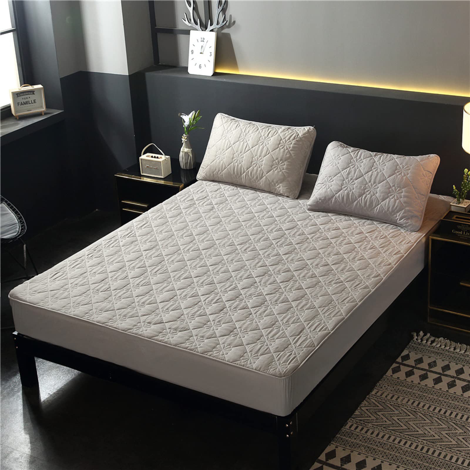 Colchón de lujo 100% algodón egipcio. Sábanas bajeras extra profundas. Cama Super King Size mezcla de algodón poliéster 200 x 220 + 25 cm
