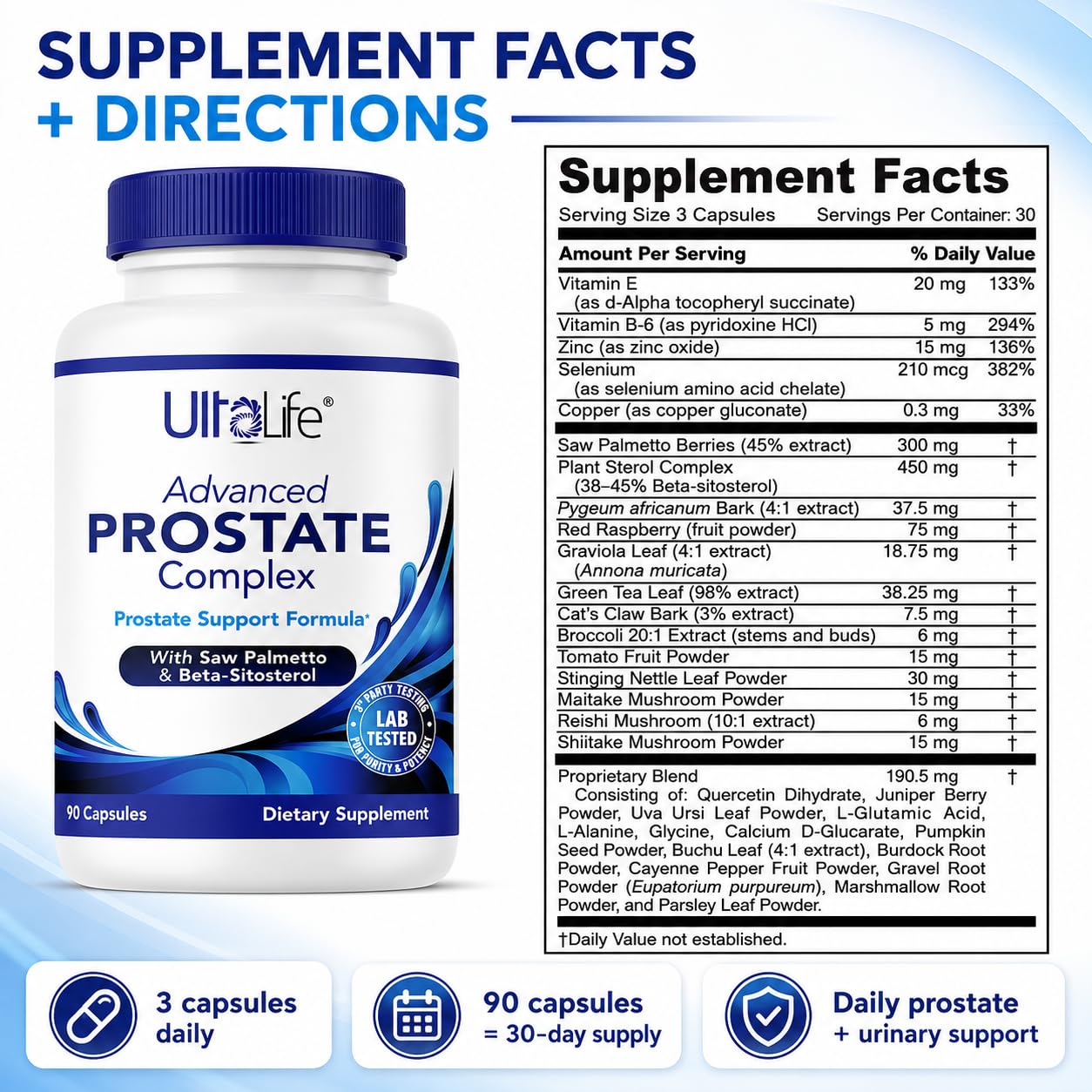 Advanced Saw Palmetto Prostate Supplement for Men with Beta Sitosterol Promotes Urinary Comfort, Sleep Quality & Prostate Health 90 Capsules — Amazon image 6