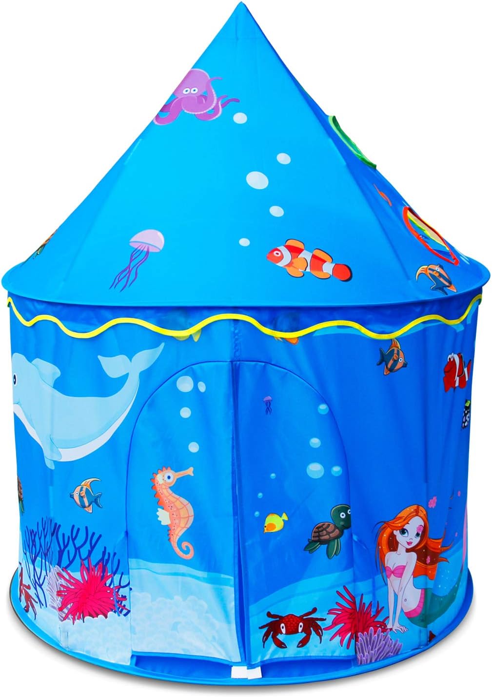 Play Tent for Kids Mermaid Castle Playhouse for Boys Girls Sea World Pattern Children Tent As Gift - Image 9