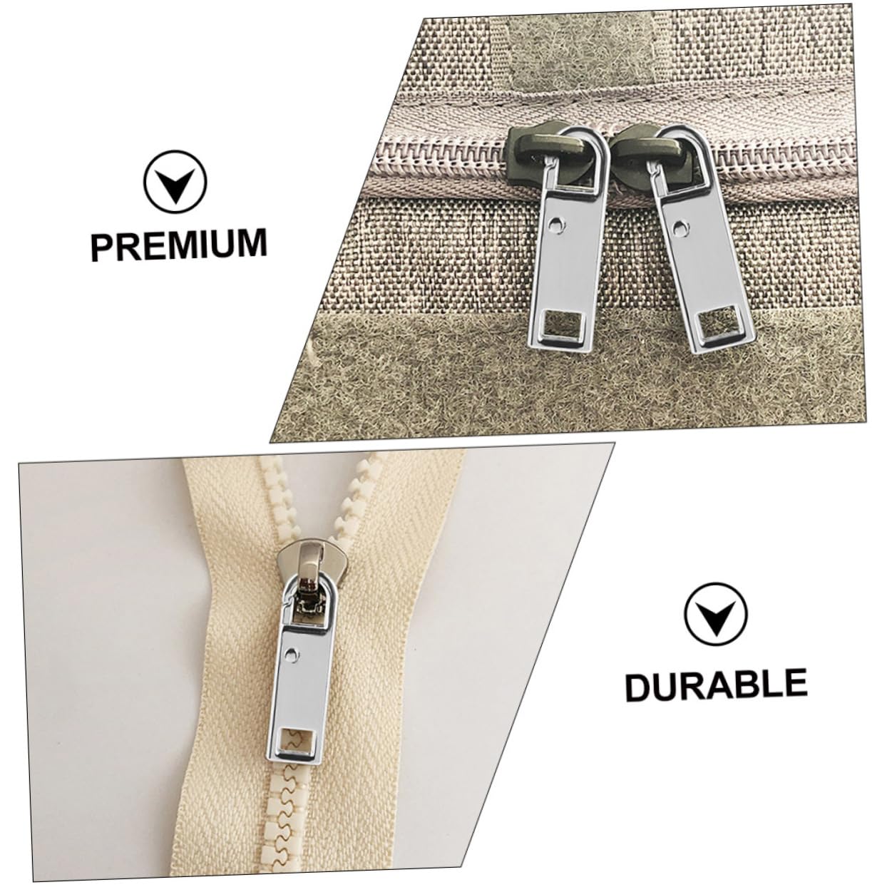 HOMSFOU DIY Suitcase Zipper Pull Tab Handle Large Size Silver Zipper Pulls Luggage Head Handle Mend Fixer