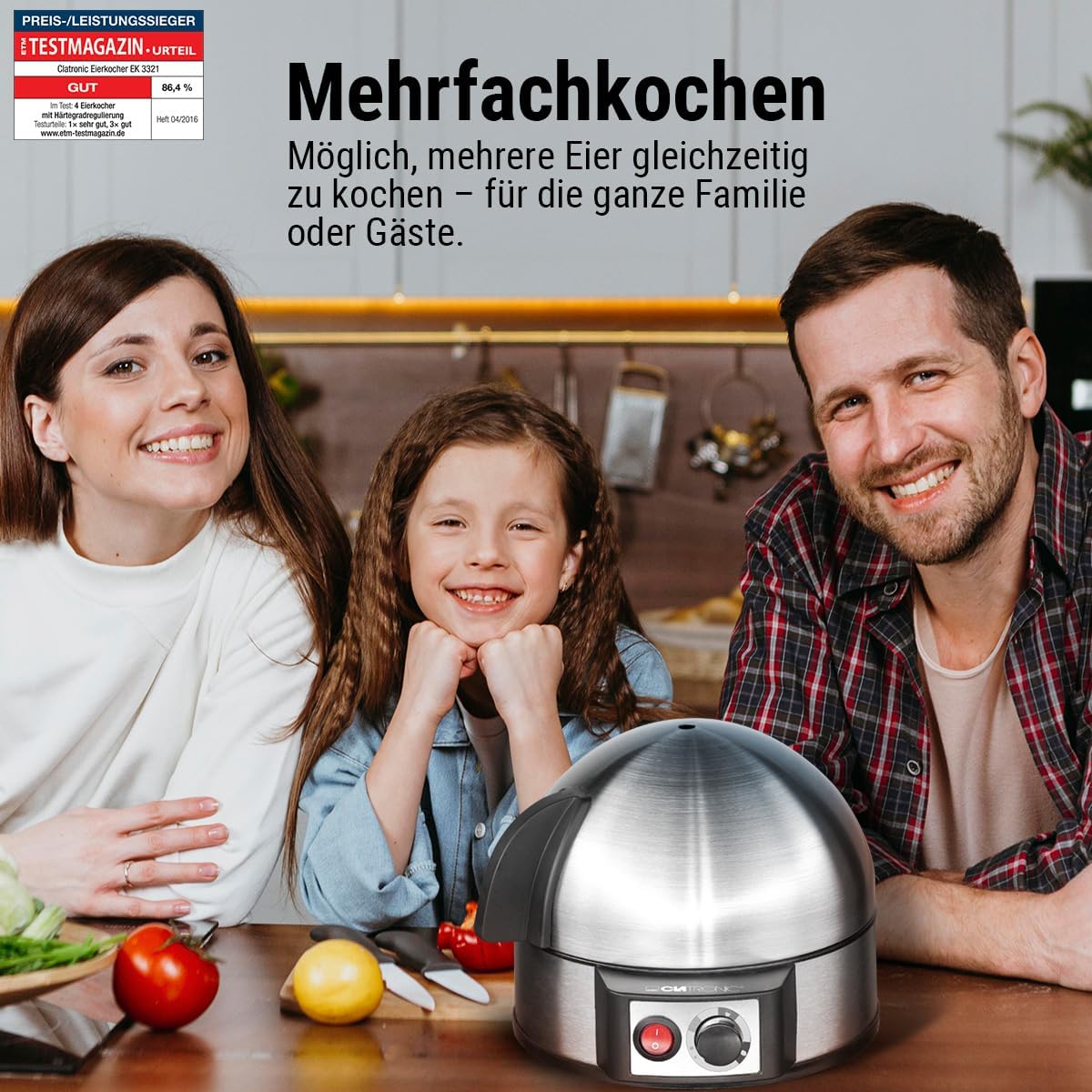 Caltronic Clatronic -Ek-3321 Eggs 7 - Stainless Steel - Measure