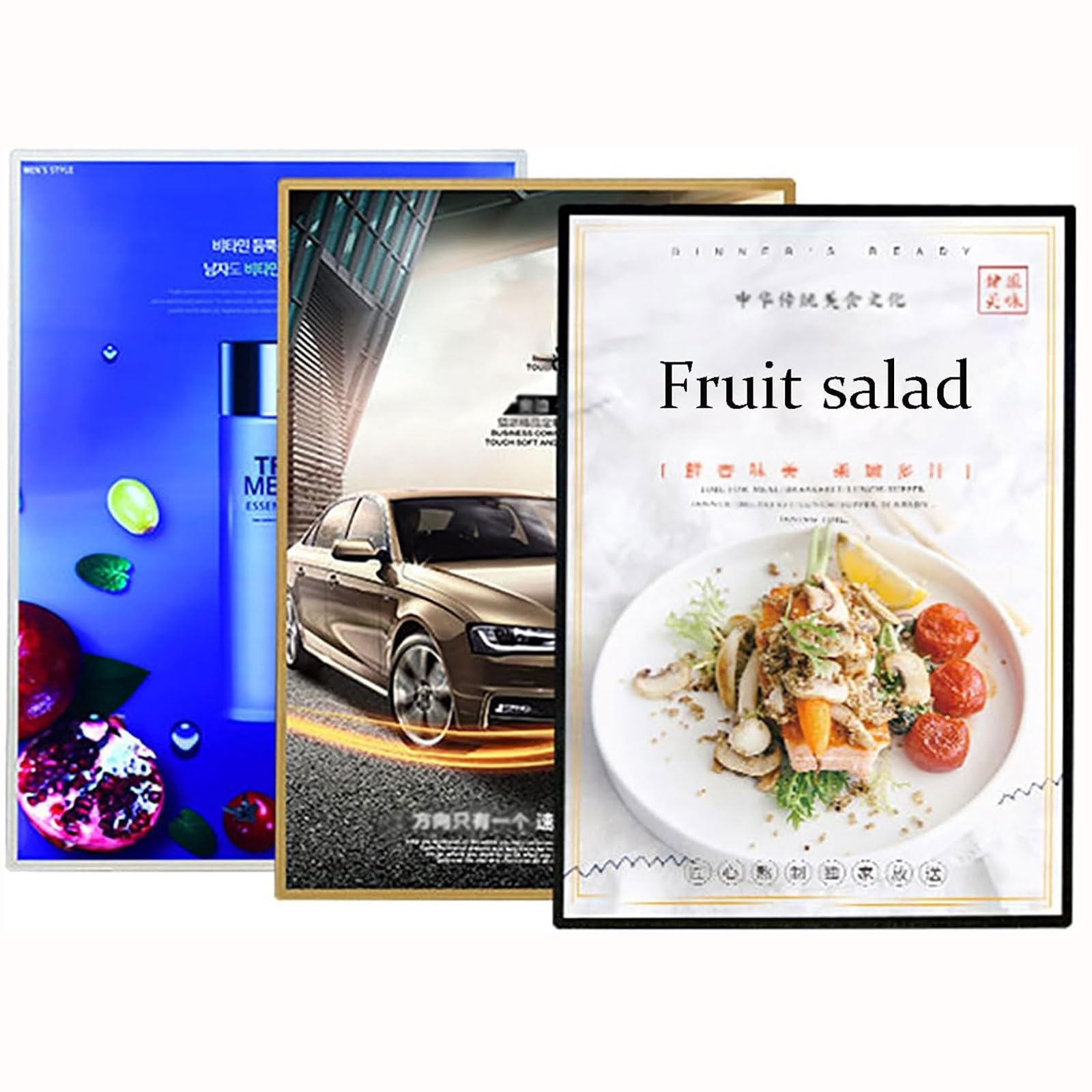 QYOEGSQ LED Light Box Sign, Advertising Sign Holder with Adjustable Angle, LED Poster Frame, Menu Flyer Display Stands for Advertising Display, Business Signs(Silver,40 * 60cm)