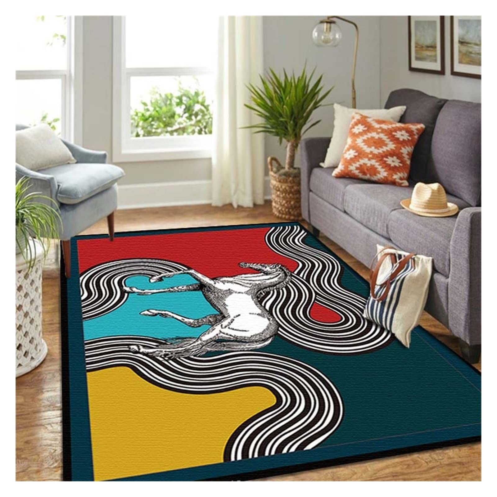 Amazon｜カーペット 馬の旗の敷物、ファンのための馬アート、馬アート