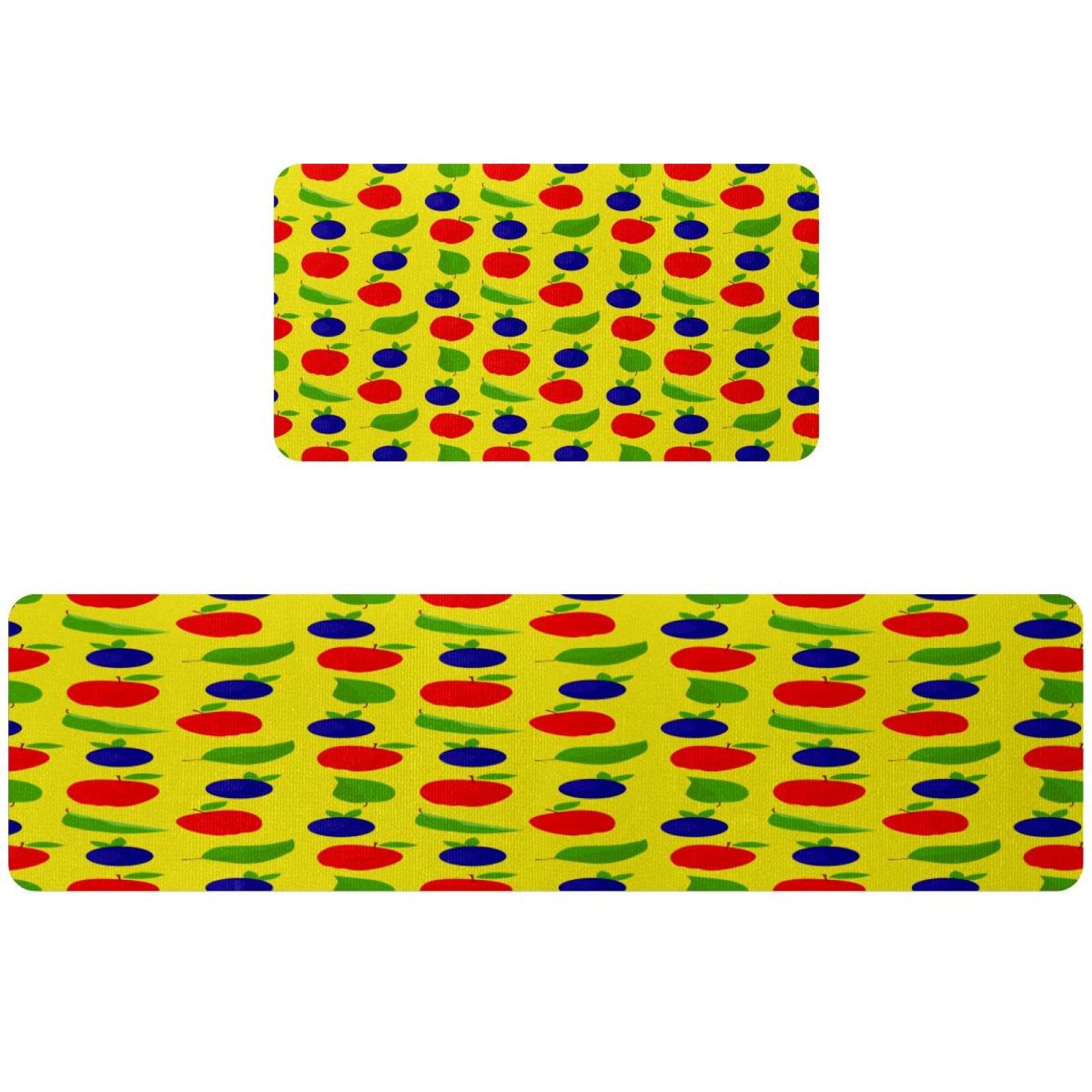 Tapis de cuisine lot de 2 absorbant et antidérapant imprimé légumes
