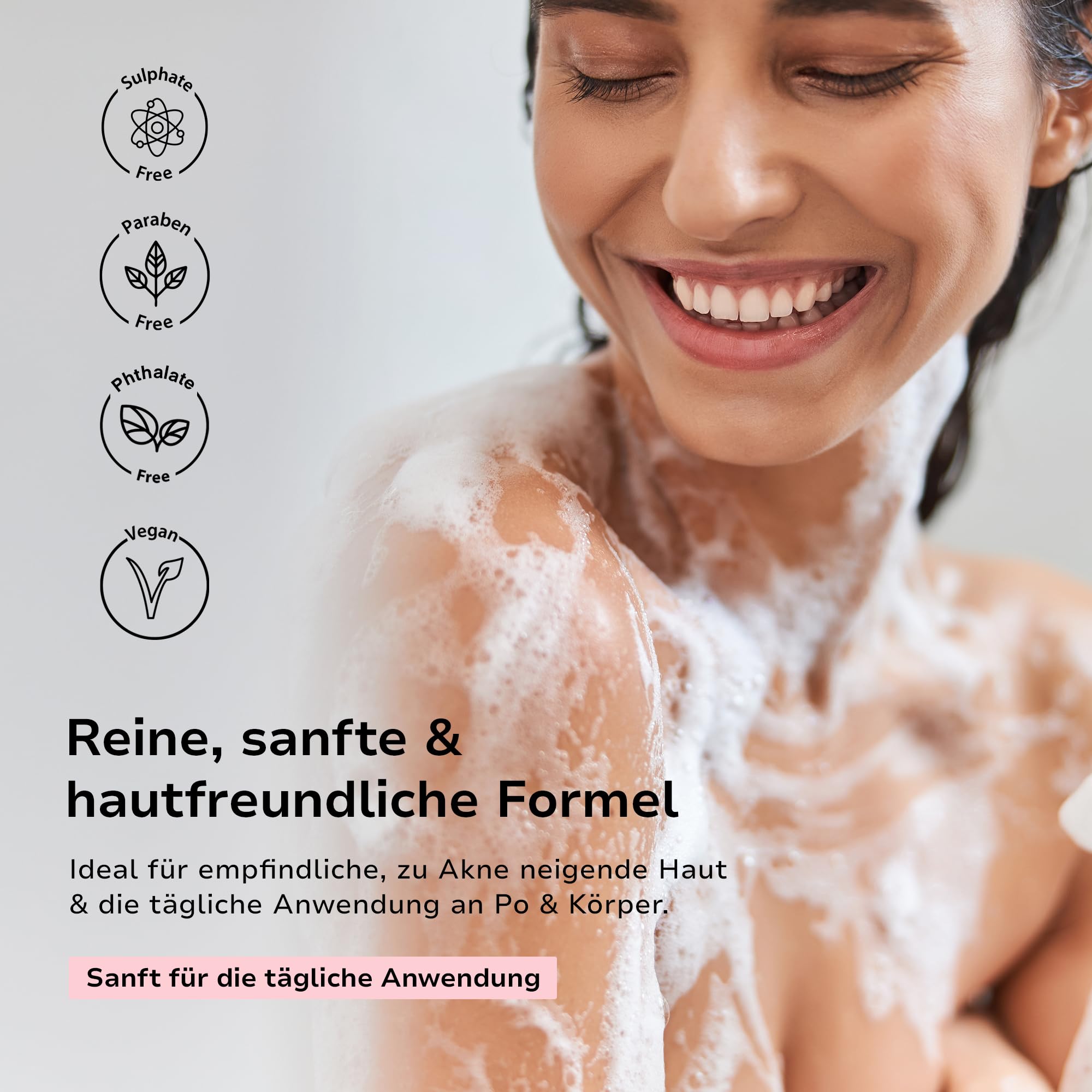 BellamiLuxx 3-teiliges Set gegen Pickel am Po – Lotion, Klärende Seife & Körperpeeling für Po, Oberschenkel & Rücken – Bei Hautunreinheiten, verstopften Poren & rauer Haut – Peelen, Reinigen & Glätten