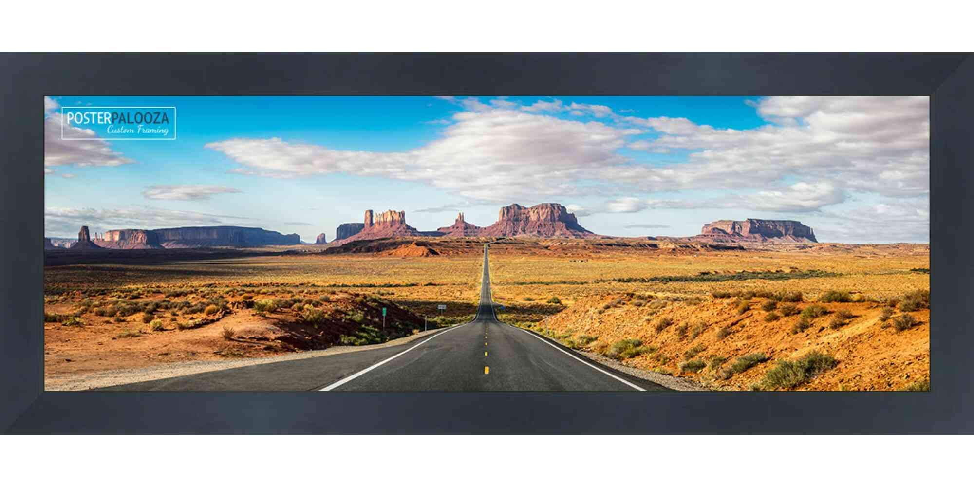 Poster Palooza 13x39 Frame Black Solid Wood Picture Frame with UV Acrylic Plexiglass