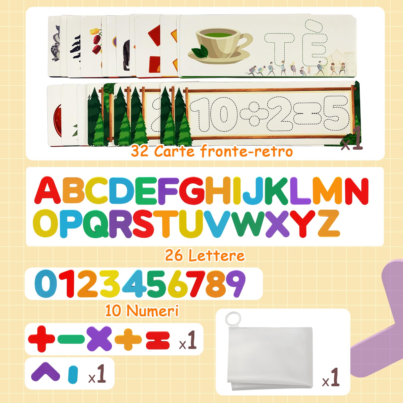 Gioco di ortografia Italiani Lettere di Apprendimento Giochi in legno Educativi Montessori Giocattoli a partire dai 3 anni prescolare giocattolo per bambini 3 4 5 6 7 8 anni ragazzi ragazze