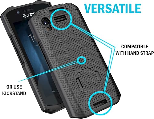 Miniatura 8 de Funda con clip para escáner de computadora móvil Zebra TC21 TC26, cubierta rígida delgada Nakedcellphone con soporte y rotacióntrinquete Combo de