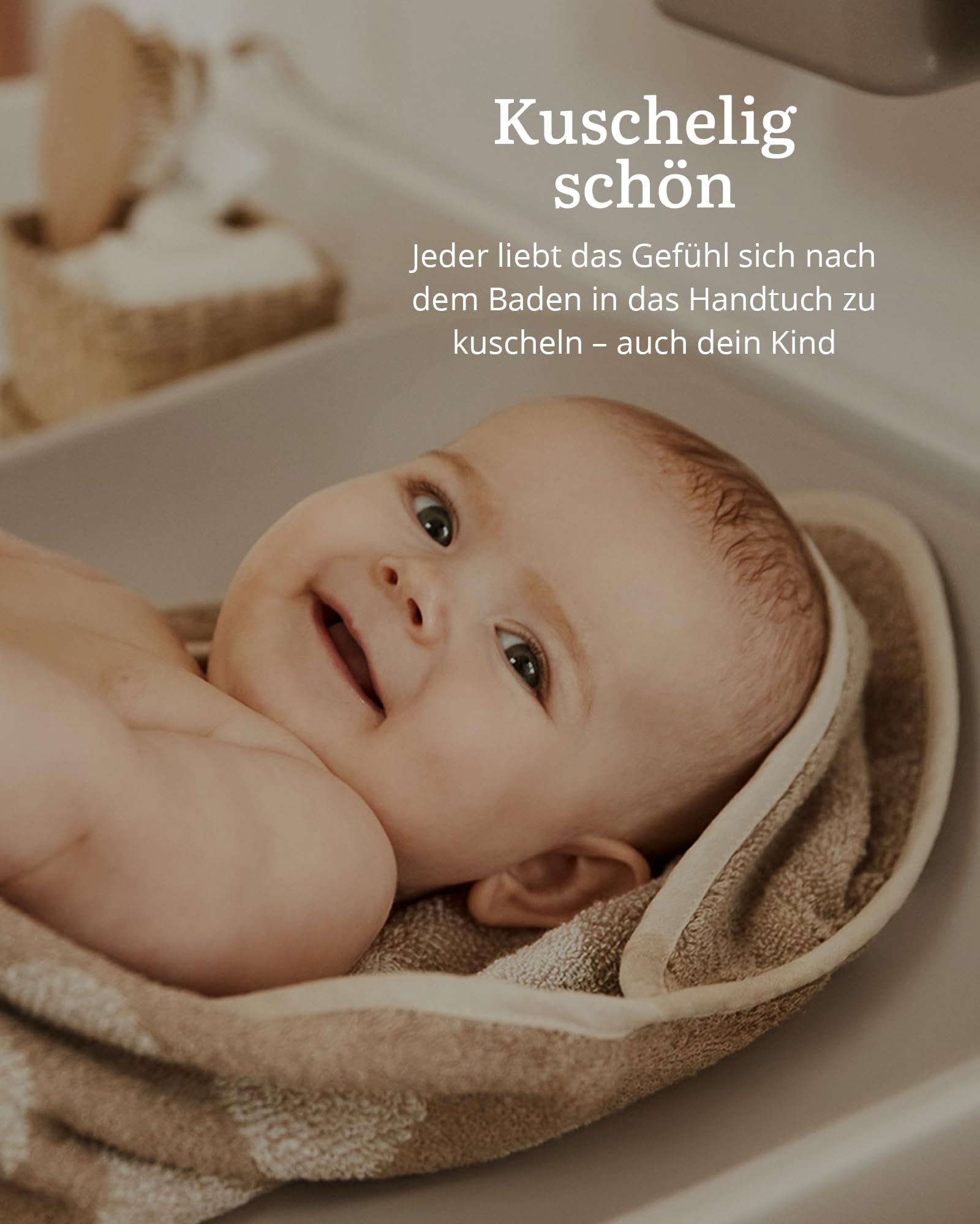Leander Bluza z kapturem niebieska – puszysty ręcznik dla niemowląt z kapturem – 100% bawełna ekologiczna frotte – ogrzewa i schnie – do pływania dla niemowląt, na basen lub plażę
