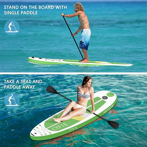 Miniatura 4 de CYFIE 10'6''Inflatable Stand Up Paddle Board, Paddle Boards with Premium SUP Paddle Board Accessories, Removable Kayak Seat and Camera Mount for