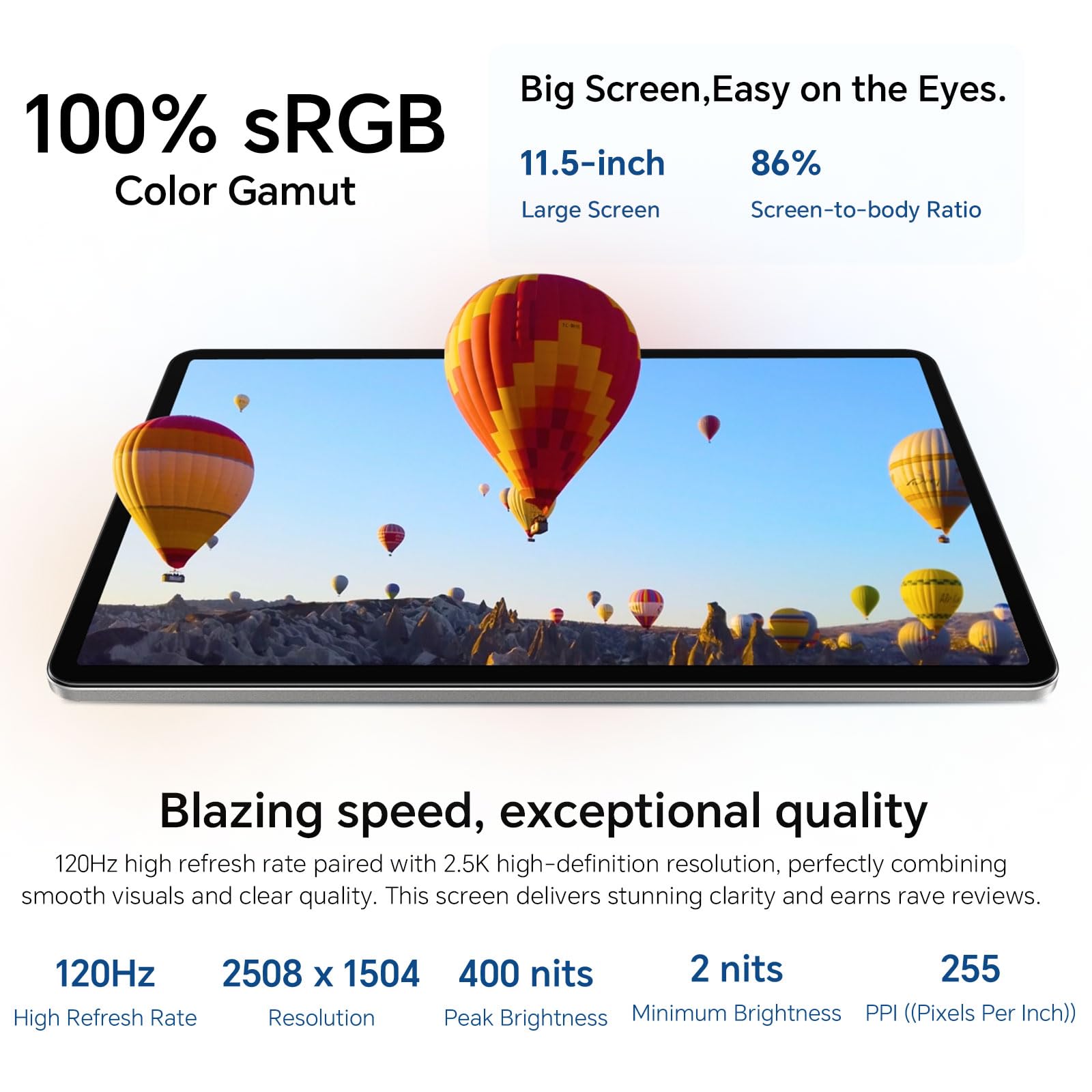 HONOR Pad X9a 6GB 128GB WIFI Tablet, 11,5 Pollici a 120Hz 2,5K, Qualcomm 6nm Snapdragon 685, 4 Altoparlanti, 8300mAh Batteria, Corpo in Metallo, Android 15, Google Service, Grigio