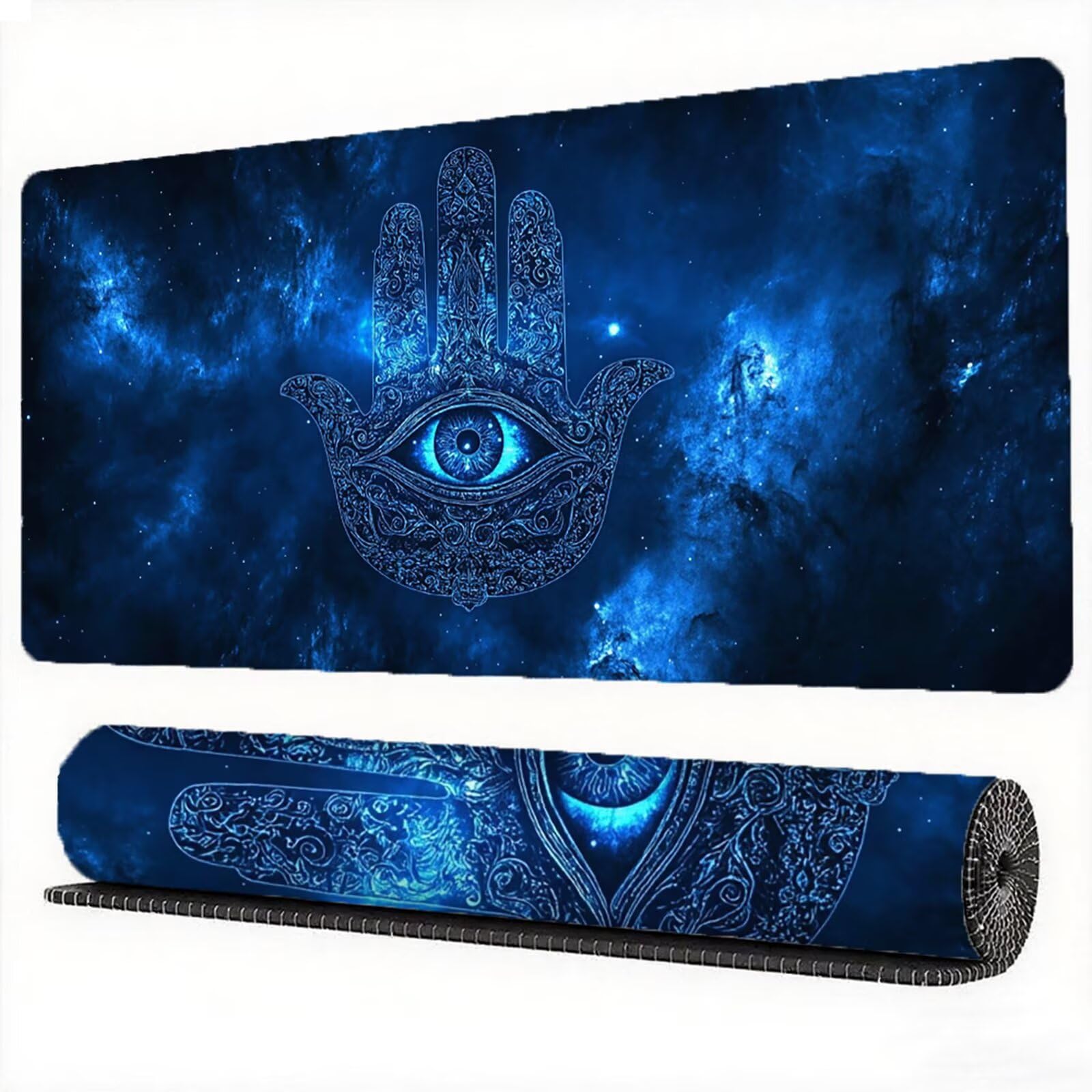 Niebieska podkładka pod mysz 1200 x 600 mm podkładka pod mysz oko duża japońska podkładka pod mysz antypoślizgowa gumowa podstawa powierzchnia ze szwami na krawędziach mata biurowa do komputera