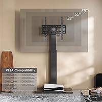 Vista 2 de FITUEYES - Soporte universal de suelo para TV con base de hierro, montaje giratorio para televisores LED, LCD, OLED, plasma, de pantalla plana