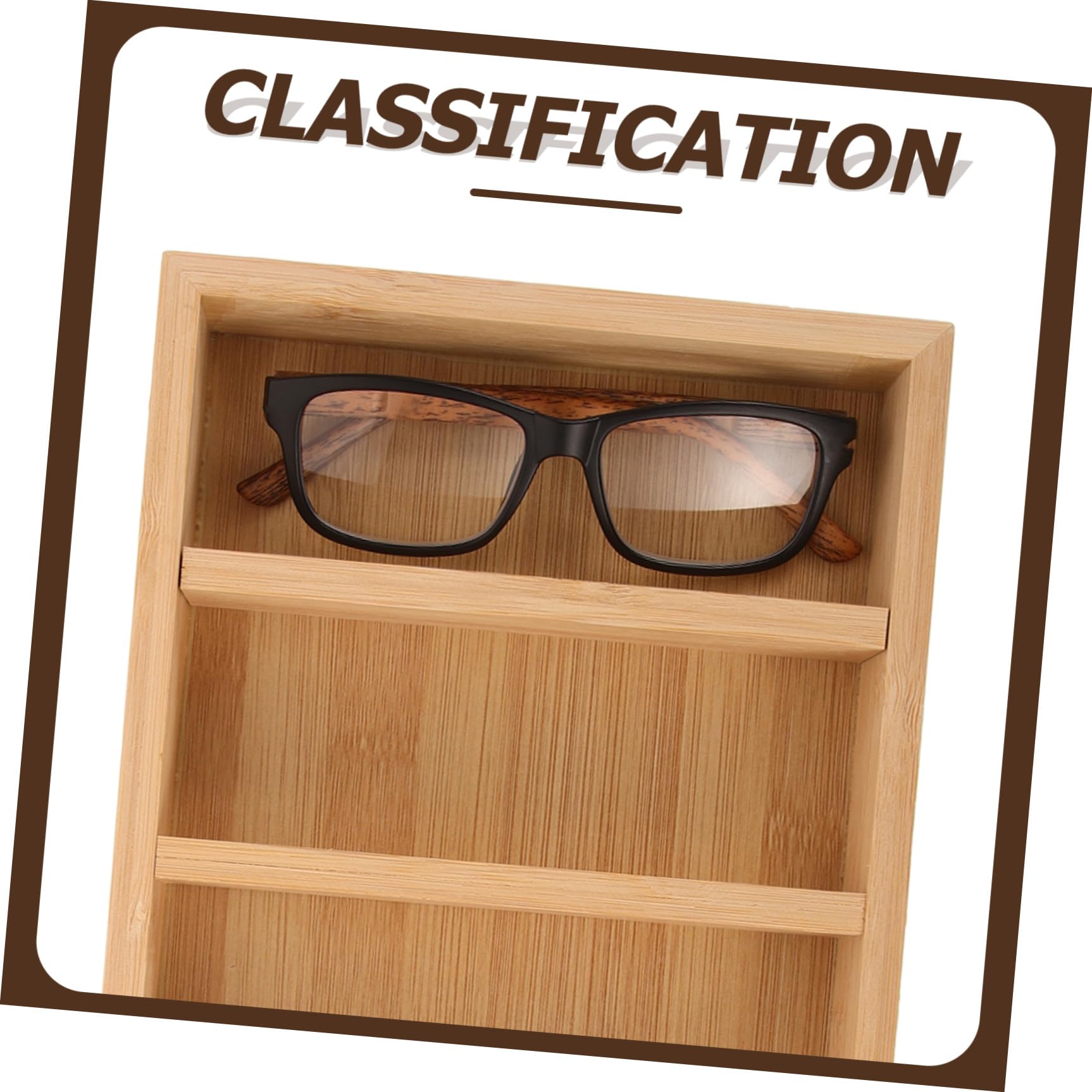 BESTOYARD 2 Stück Brillenaufbewahrungsorganizer 5 fächer Brillenbox zur Sortierung und Präsentation von Brillen Khaki für Schaufenster und Einzelhandel