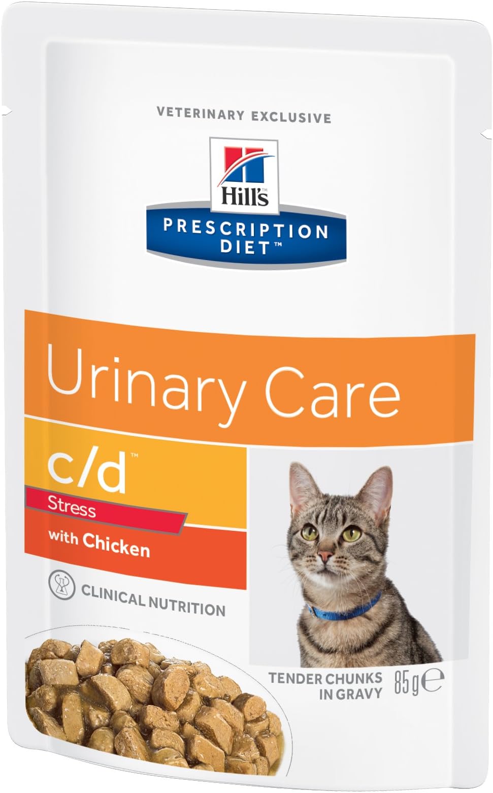 Prescription Diet C/D Feline Urinary Stress Wet Food Chicken - Pack of 12 x 85g