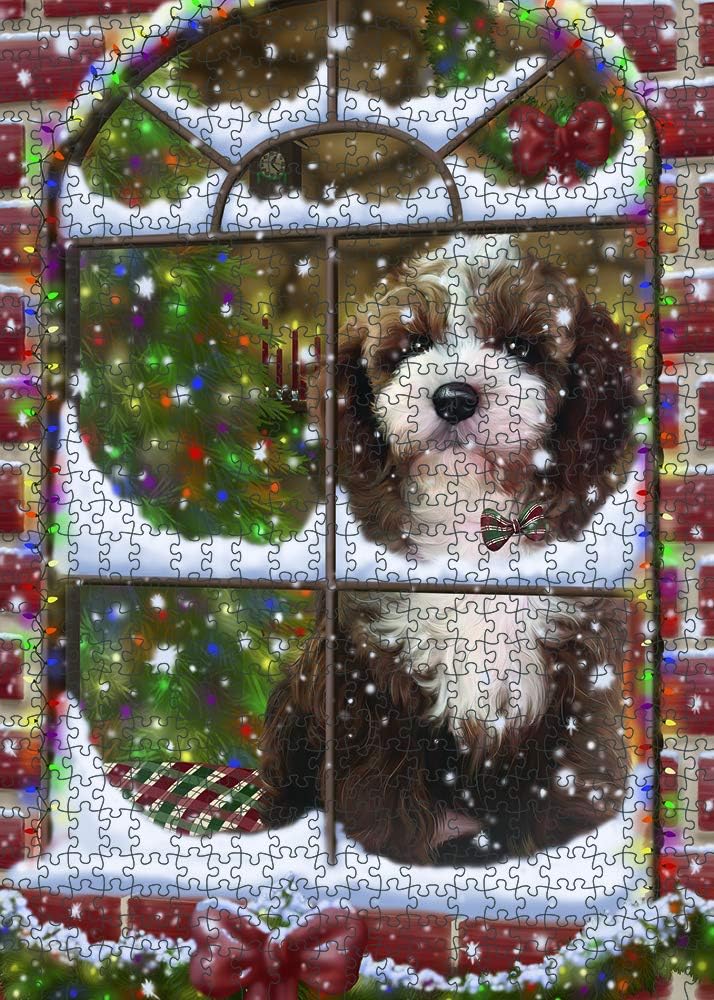 Please Come Home for Christmas Cockapoo Dog Jigsaw Puzzle for Adults - Animal Printed Interlocking Puzzle Game Artwork - Gift for Dog Lover's -1000 Pcs 29.5"x19.7", PZLE57187