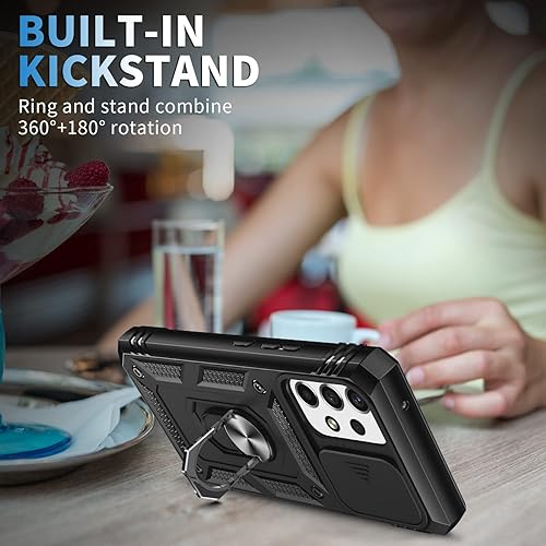 Miniatura 2 de Funda compatible con Xiaomi Poco X3 NFC, lente deslizante a prueba de golpes compatible con Xiaomi Poco X3 ProPoco X3 Case Ring Kickstand 3 en 1