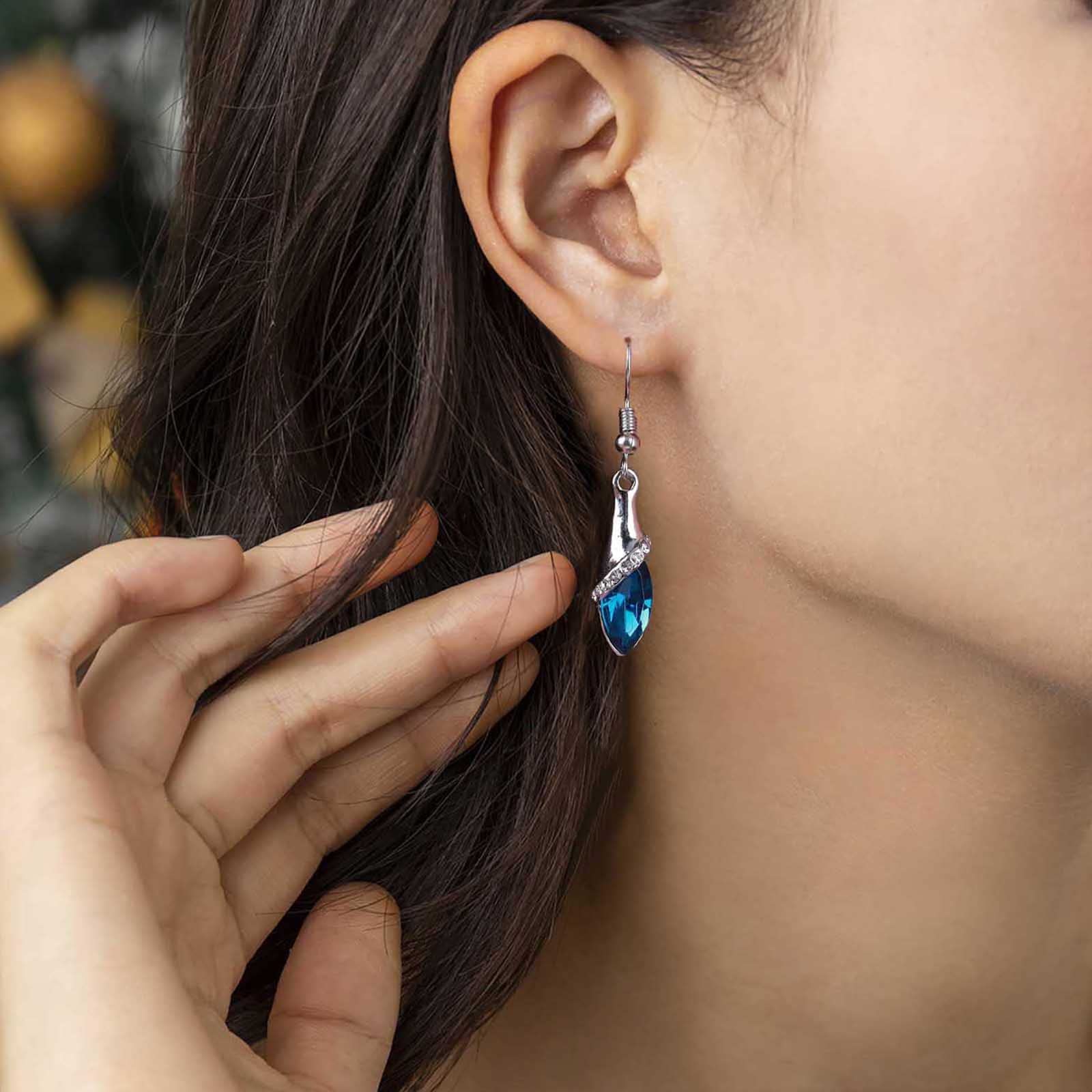 Bohemia Orecchini A Goccia Cristallo Blu Zaffiro | Donne E Ragazze | Gioielli Da Sposa