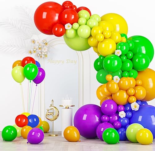 Kit de 134 globos arcoíris, 18, 12, 10, 5 pulgadas, kit arco guirnalda globos de látex, varios colores, cumpleaños, baby shower, graduación, boda, disponible en Yaxa Guatemala